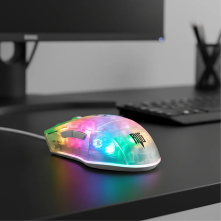 MOUSE GAMER TRANSPARENTE CHROMA 6 BOTÕES 1200/3600 DPI